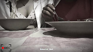 Handjob at Noodle Restaurant with Tinder Girlfriend, Outdoor!!!
