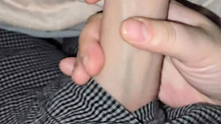 Step mom handjob stepson 9 inch of dick