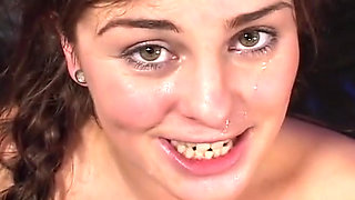 Sexy bitch takes a couple of big hard cocks