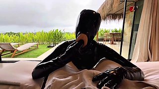 Spandex-clad cowgirl Natallien rides on top of you
