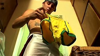 Horny Lad Cums In Snug Underwear