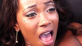 Greedy Nubian babe in high heels outdoor fucked by BBC