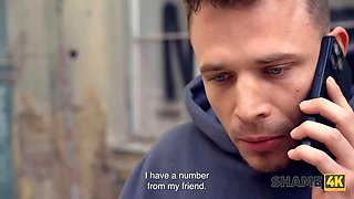 Tanya Virago takes virginity from young Czech guy in stockings