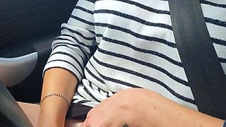Playing with my pussy while driving - Public Car Webcam Solo
