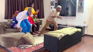 Scooby-Doo orgy with chubby Latina babes in haunted house