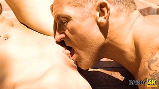 Daddy4k. suspended fellow stretches snatch of son's gf near the swimming pool