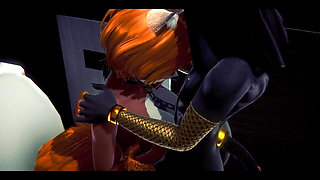 Furry Hentai - Anubis the Dogboy with a Foxygirl in a Toilet - Japanese Asian Manga Anime Film Game Porn