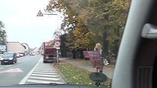 Russian long-legged girl was fucked on the backseat