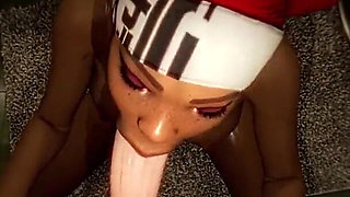 Beautiful Ebony Apex Legends Cock Lover Deepthroats a Nice Hard Meat Piece Like a True Slut