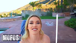 Anny Aurora opens her legs and invites pool fellow Charles Dera to do some nasty things to her - mofos