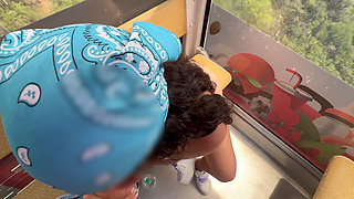 Blowjob and Fuck in the Cable Car in Colombia, Santander with a Very Horny Pregnant Woman