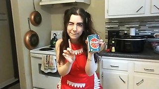 Cooking Soup in Just an Apron