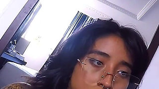 Hot Blowjob with Sexy Tattoed School Babe