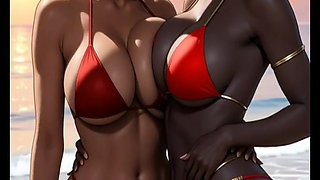 ebony dance on beach (Ai animation)