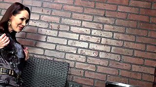 Horny woman got all covered in cum