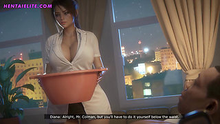 Hot Nurse Can't Handle My Massive Black Cock - 3D Animation