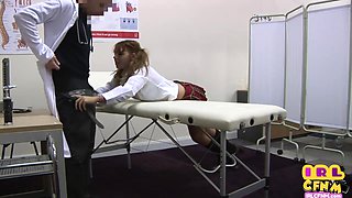 College Teen In Collegeuniform 3some Fucked In Doctor Office