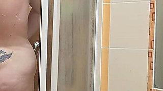 Simple Shower with My BBW Wife Turns Into Hot Sex and Ends with Cum Inside and Mutual Orgasm