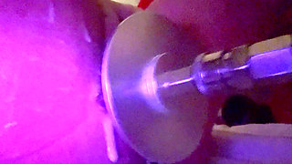 Whore loves showing her loose used cunt getting railed by machine