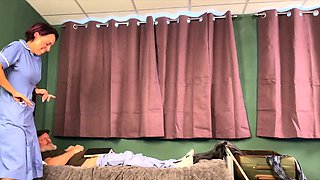 Busty ink babe gets pounded by grandpa