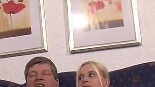 Old and young threesome old cock sucking pussy fucking