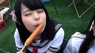 Asian schoolgirl enjoy group sex