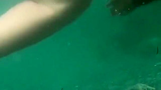 Erotic Underwater Swimsuit Strip: Tease to Nude in Sea