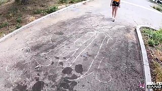 Beautiful petite girl craves sex so much she is ready to fuck with a stranger she met outside