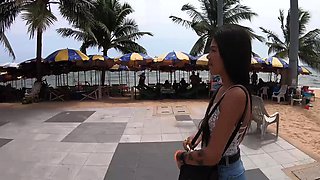 Young Thai girl rides dudes big hard cock cowgirl style