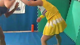 Asian women wrestling