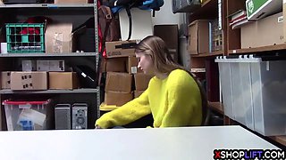Busty teen thief suspected and banged by a security guy