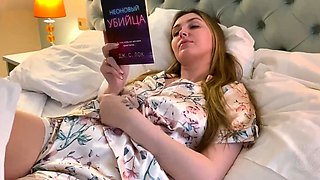 Having to share a hotel bed leads to steamy sex with stepmom