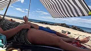 Seduced stepdad while we were together on the public beach