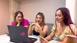 Colombian Secretaries: Naty, Angie, & Kylei's Lesbian Threesome Filmed for the Boss!