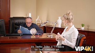 Naomi Love seduces and fucks during job interview with her busty blonde body
