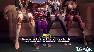 Mondstadt Orgy Mona Jean Eula Fucking in Motel Genshin Impact 3D Porn Gangbang