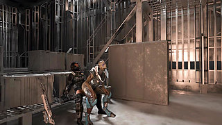 orc girl fucks guy from bar. his cock brought her to orgasm. 3d animation