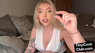 Stockings SPH femdom degrades tiny dick