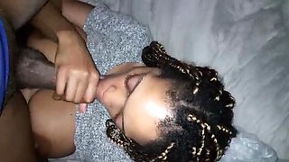 Ebony Slut Takes Big Dick Deep Throat & Sloppy Head