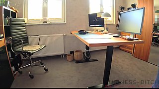 Serious Business Woman Rough Blindfolded Bondage Sex on Office Desk - Business-bitch