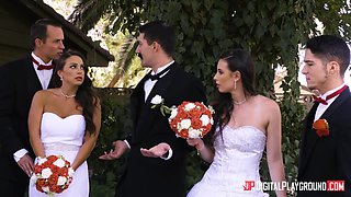 Whorish bride with nice ass is ready for quite wild hard doggy sex