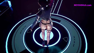 NightClub Party - Pole Dance with Happy Ending - 3D Anime