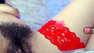 Asian tart hairy pussy toying