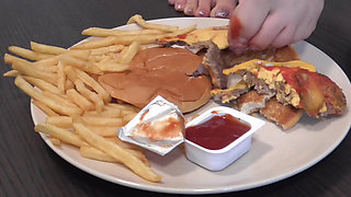 Fast Food & Donat Foot Feeding!