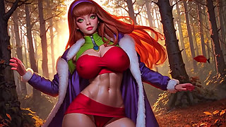 Daphne Blake From Scooby-Doo Teasing With Sexy Puffy Nipples Big Boobs. Cosplay AI JOI