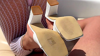 Outdoor Shoejob & Footjob on a Boat with Long Toenails - Ocean Vibes & Cum on Feet
