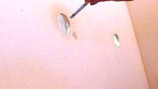 Glory hole fuck big cock