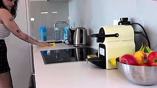 German thick tattoo amateur slut fucked in the kitchen