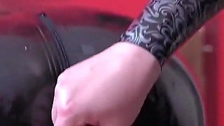 Latex Mistress Verbally Humiliates and Strapons Rubber Sissy Doll. Arya Grander