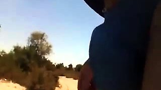 Horny amateur man gives a nice blowjob in the outdoors